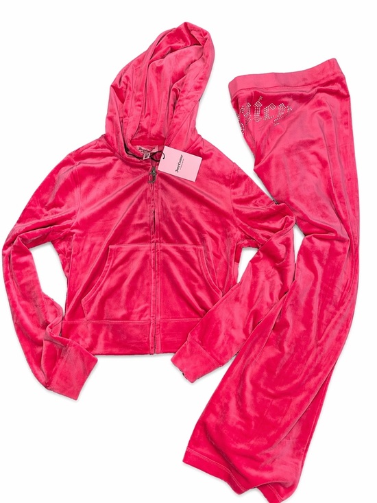 Juicy Couture Pants - Juicy Couture Hot Pink Velour Track Jacket & Pants Set
